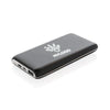 Branded Promotional ENGRAVED SAMPLE 8,000 Mah LIGHT UP LOGO CORDLESS POWERBANK in Black Charger From Concept Incentives.