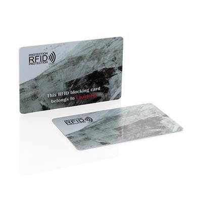 Branded Promotional PRINTED SAMPLE ANTI-SKIMMING RFID SHIELD CARD in White Credit Card Holder From Concept Incentives.