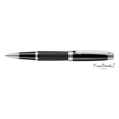 Branded Promotional PIERRE CARDIN ACADEMIE ROLLERBALL PEN in Black - Silver Chrome Pen From Concept Incentives.