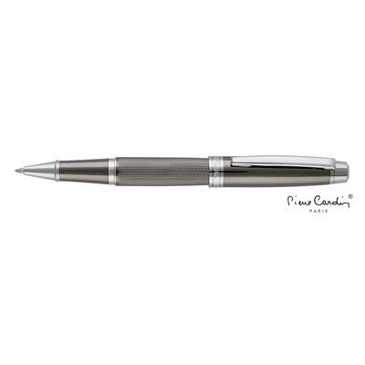 Branded Promotional PIERRE CARDIN ACADEMIE ROLLERBALL PEN in Gunmetal - Silver Chrome Pen From Concept Incentives.