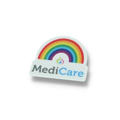 Branded Promotional RAINBOW BADGE Badge From Concept Incentives.