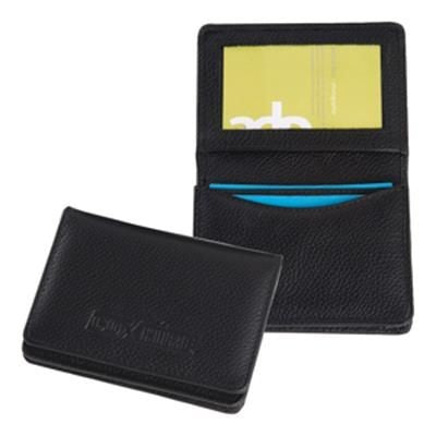 Branded Promotional MELBOURNE NAPPA LEATHER BUSINESS CARD POCKET HOLDER in Black Business Card Holder From Concept Incentives.