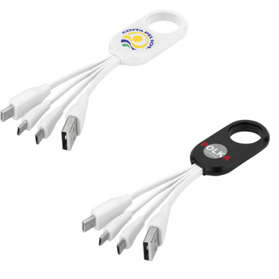Branded Promotional TROUP 4-IN-1 CHARGER CABLE with Type-c Tip Cable From Concept Incentives.
