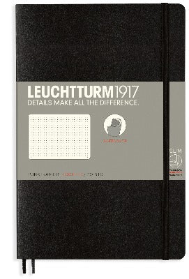 Branded Promotional LEUCHTTURM1917 SOFTCOVER PAPERBACK B6+ NOTE BOOK in Black Jotter From Concept Incentives.