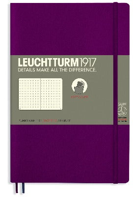 Branded Promotional LEUCHTTURM1917 SOFTCOVER PAPERBACK B6+ NOTE BOOK in Purple Jotter From Concept Incentives.