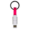 Branded Promotional 4-IN-1 KEYRING CHARGER CABLE in Pink Cable From Concept Incentives.