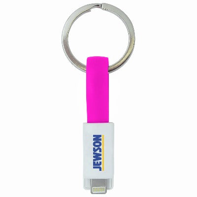 Branded Promotional 2-IN-1 KEYRING CHARGER CABLE in Pink Cable From Concept Incentives.