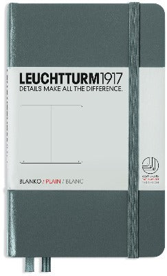 Branded Promotional LEUCHTTURM 1917 SOFTCOVER POCKET A6 NOTE BOOK in Grey Notebook from Concept Incentives