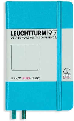 Branded Promotional LEUCHTTURM 1917 HARDCOVER POCKET A6 NOTE BOOK in Baby Blue Jotter From Concept Incentives.