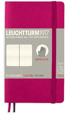 Branded Promotional LEUCHTTURM 1917 HARDCOVER POCKET A6 NOTE BOOK in Magenta Jotter From Concept Incentives.