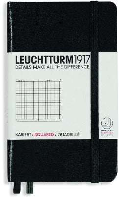 Branded Promotional LEUCHTTURM 1917 HARDCOVER POCKET A6 NOTE BOOK in Black Jotter From Concept Incentives.