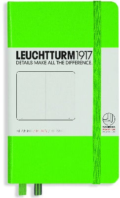 Branded Promotional LEUCHTTURM 1917 HARDCOVER POCKET A6 NOTE BOOK in Light Green Jotter From Concept Incentives.