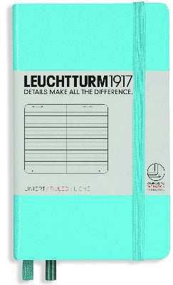 Branded Promotional LEUCHTTURM 1917 SOFTCOVER POCKET A6 NOTE BOOK in Ice Blue Notebook from Concept Incentives