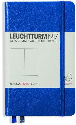 Branded Promotional LEUCHTTURM 1917 HARDCOVER POCKET A6 NOTE BOOK in Royal Blue Jotter From Concept Incentives.