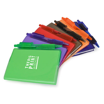 Branded Promotional A7 PVC NOTEBOOK AND PEN Jotter From Concept Incentives.