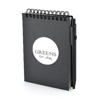 Branded Promotional A6 HEMIOLA JOTTER in Black Note Pad From Concept Incentives.