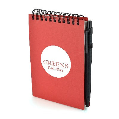 Branded Promotional A6 HEMIOLA JOTTER in Red Note Pad From Concept Incentives.