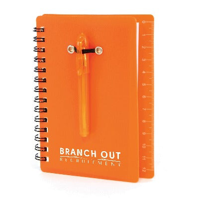 Branded Promotional B7 CANAPUS NOTEBOOK in Orange From Concept Incentives.