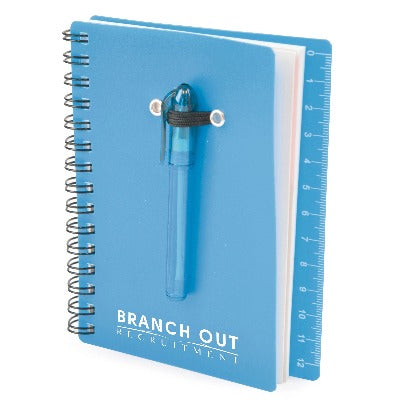 Branded Promotional B7 CANAPUS NOTEBOOK in Cyan From Concept Incentives.