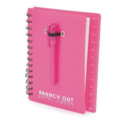 Branded Promotional B7 CANAPUS NOTEBOOK in Pink From Concept Incentives.