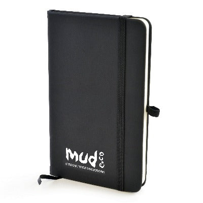 Branded Promotional A6 MOLE NOTEBOOK in Black from Concept Incentives