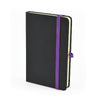 Branded Promotional A6 BOWLAND NOTEBOOK in Black and Purple from Concept Incentives