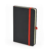 Branded Promotional A6 BOWLAND NOTEBOOK in Black and Red from Concept Incentives
