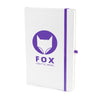Branded Promotional A5 WHITE PU NOTEBOOK in Purple from Concept Incentives