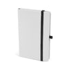 Group Shot of Branded Promotional A6 WHITE NOTEBOOK in Black from Concept Incentives