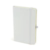 Group Shot of Branded Promotional A6 WHITE NOTEBOOK in White from Concept Incentives