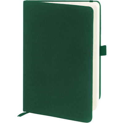 Branded Promotional DOWNSWOOD A5 COTTON NOTE BOOK in Green Notebook from Concept Incentives
