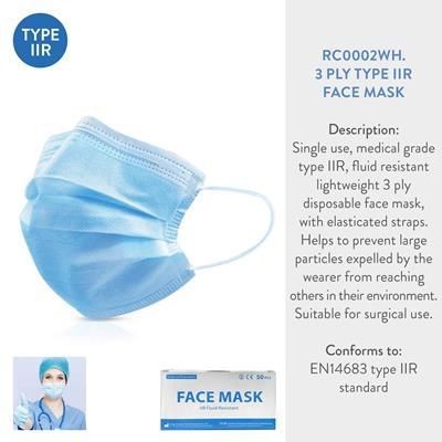 Branded Promotional 3 PLY IIR FACE MASK Face Mask From Concept Incentives.