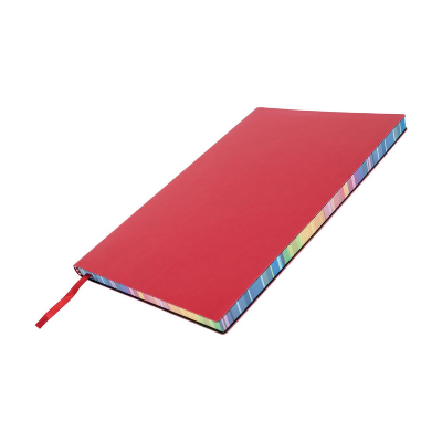 Branded Promotional RAINBOW NOTE BOOK in Red Jotter from Concept Incentives