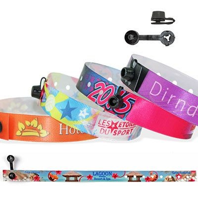 Branded Promotional SATIN WRISTBAND with Plastic Round Clip Closure Nice Wrist Band From Concept Incentives.