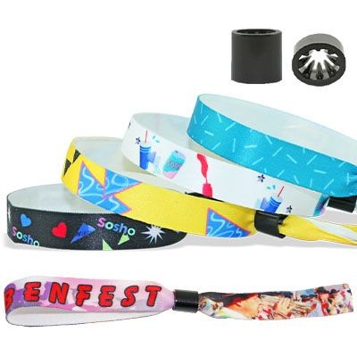 Branded Promotional SMOOTH SATIN WRISTBAND with Plastic Sliding Clip Closure Wrist Band From Concept Incentives.