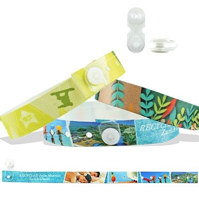 Branded Promotional RECYCLED PET Satin Wristband with Zurich Closure Wrist Band From Concept Incentives.