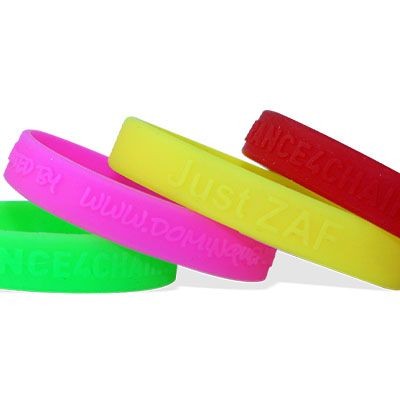 Branded Promotional CUSTOM SILICON WRISTBAND EMBOSSED Large Wrist Band From Concept Incentives.