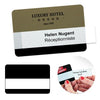 Branded Promotional REUSABLE SELFIT¬Æ GRANDE NAME BADGE 95 X 62MM Badge From Concept Incentives.