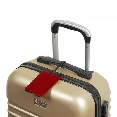 Branded Promotional CATANIA SUITCASE NAME TAG in Red Luggage Tag From Concept Incentives.