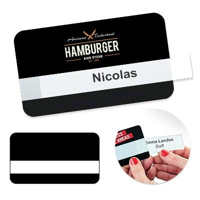 Branded Promotional REUSABLE SELFIT¬Æ SINGLE LINE NAME BADGE 70 X 40MM Badge From Concept Incentives.