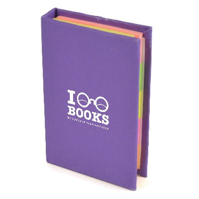 Branded Promotional HARDBACK FLAG PAD in Purple Note Pad From Concept Incentives.