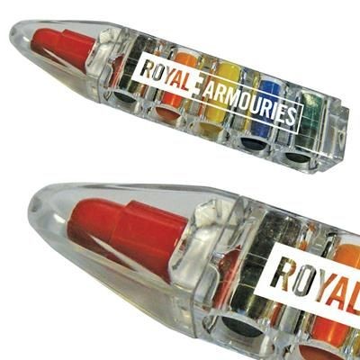 Branded Promotional STACKING CRAYON - MULTI COLOUR POP OUT CRAYONS Crayon From Concept Incentives.
