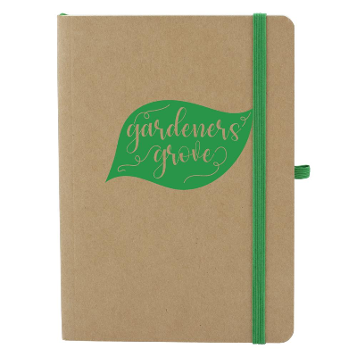 Branded Promotional SORRELL NOTE BOOK NATURAL in Green Jotter From Concept Incentives.
