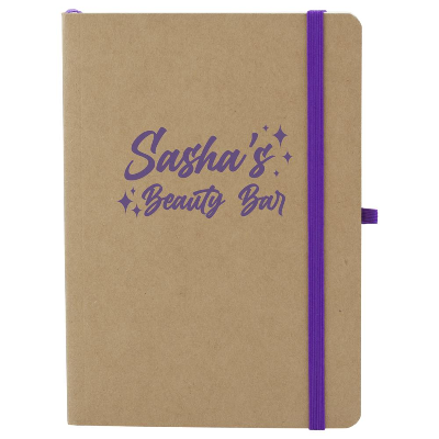 Branded Promotional SORRELL NOTE BOOK NATURAL in Purple Jotter From Concept Incentives.