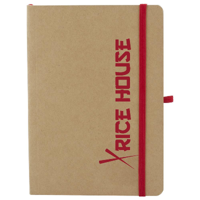 Branded Promotional SORRELL NOTE BOOK NATURAL in Red Jotter From Concept Incentives.