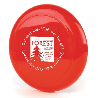 Branded Promotional FLYING ROUND DISC in Red Frisbee From Concept Incentives.