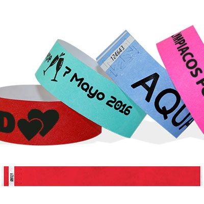 Branded Promotional BLACK PRINT TYVEK WRISTBAND 25MM Wrist Band From Concept Incentives.