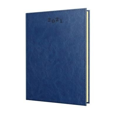 Branded Promotional TOPGRAIN PREMIUM QUARTO WEEK TO VIEW DESK DIARY in Blue Diary From Concept Incentives.