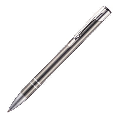 Branded Promotional BECK BALL PEN in Gunmetal Grey Pen From Concept Incentives.