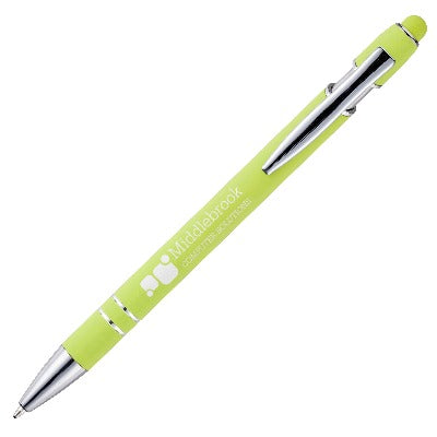 Branded Promotional NIMROD TROPICAL SOFT-FEEL BALL PEN in Green Pen From Concept Incentives.